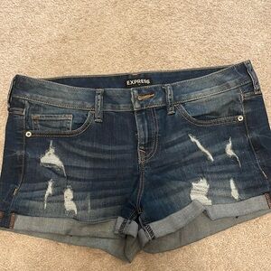 Express low rise denim shorts